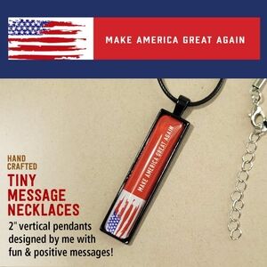MAKE AMERICA GREAT AGAIN Vertical Pendant Necklace